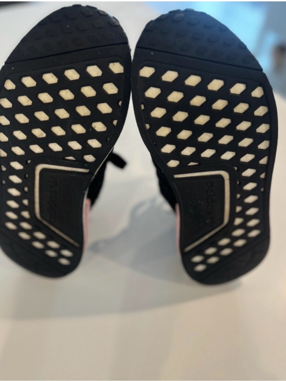 adidas Womens Black Sneakers with Pink Midsole Accent - Picture 3 of 3